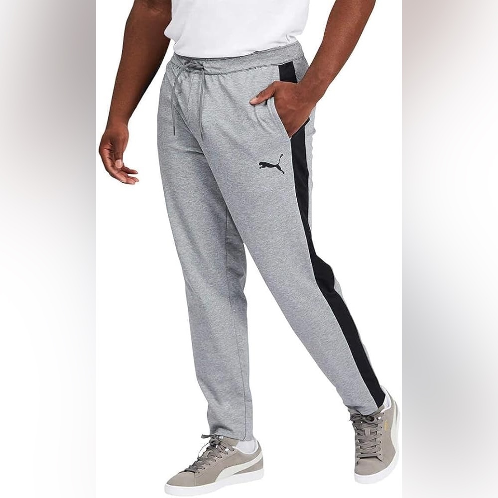 Puma Men's Gray and Black Joggers